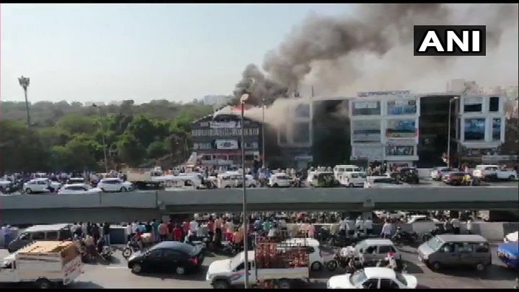 A fire broke out on the second floor of a commercial complex at Surat’s Sarthana on Friday.