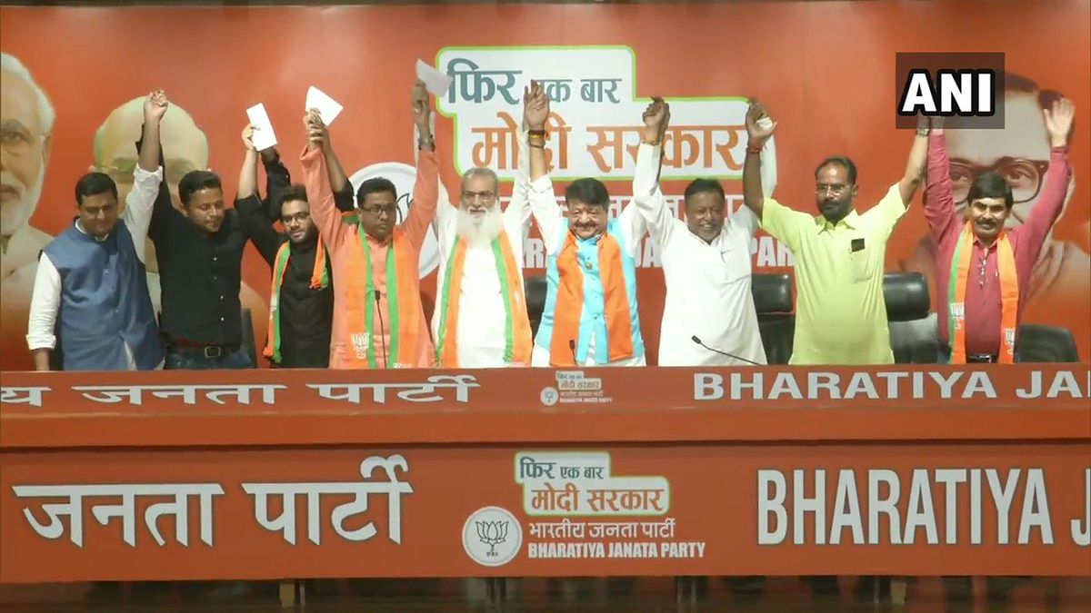 TMC MLA Manirul Islam along with Gadadhar Hazra, Mohd Asif Iqbal and Nimai Das  joins BJP in Delhi.