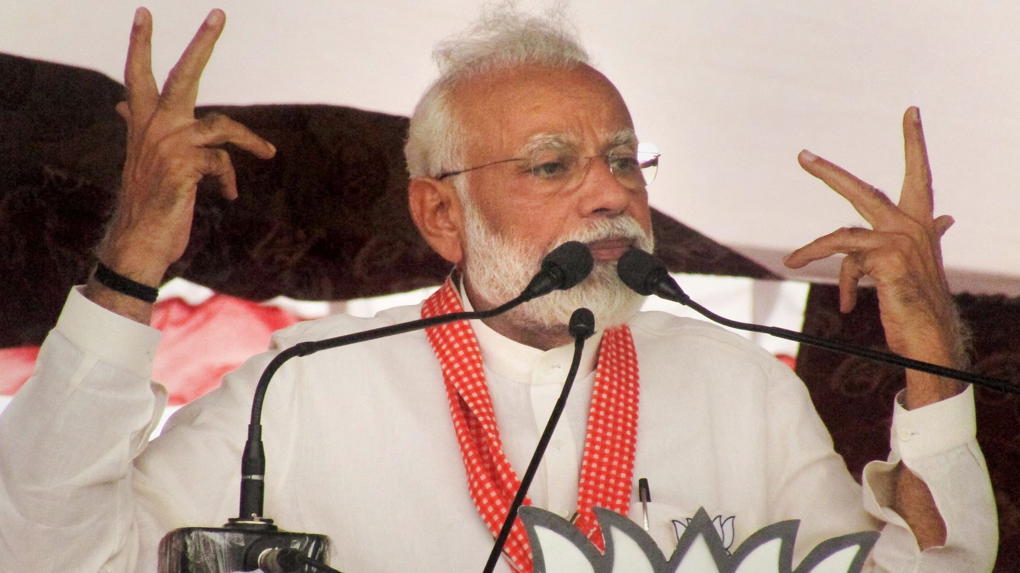 PM Modi addressed an election rally at UP’s Sonebhadra just a day before the sixth phase of the ongoing polls again.