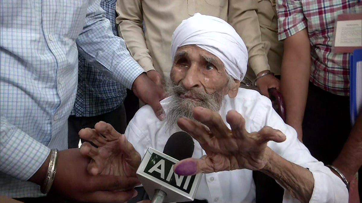 Delhi’s Oldest Voter Bachan Singh, at 111, Casts His Vote