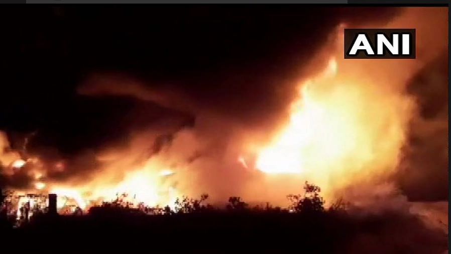A massive fire breaks out at a chemical factory in Valsad, Gujarat.