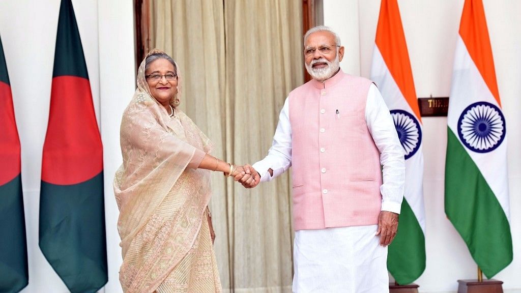 Prime Minister Narendra Modi with Prime Minister of Bangladesh Sheikh Hasina