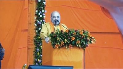 Ahmedabad: BJP chief Amit Shah addresses a public meeting in Ahmedabad on May 26, 2019. (Photo: IANS)