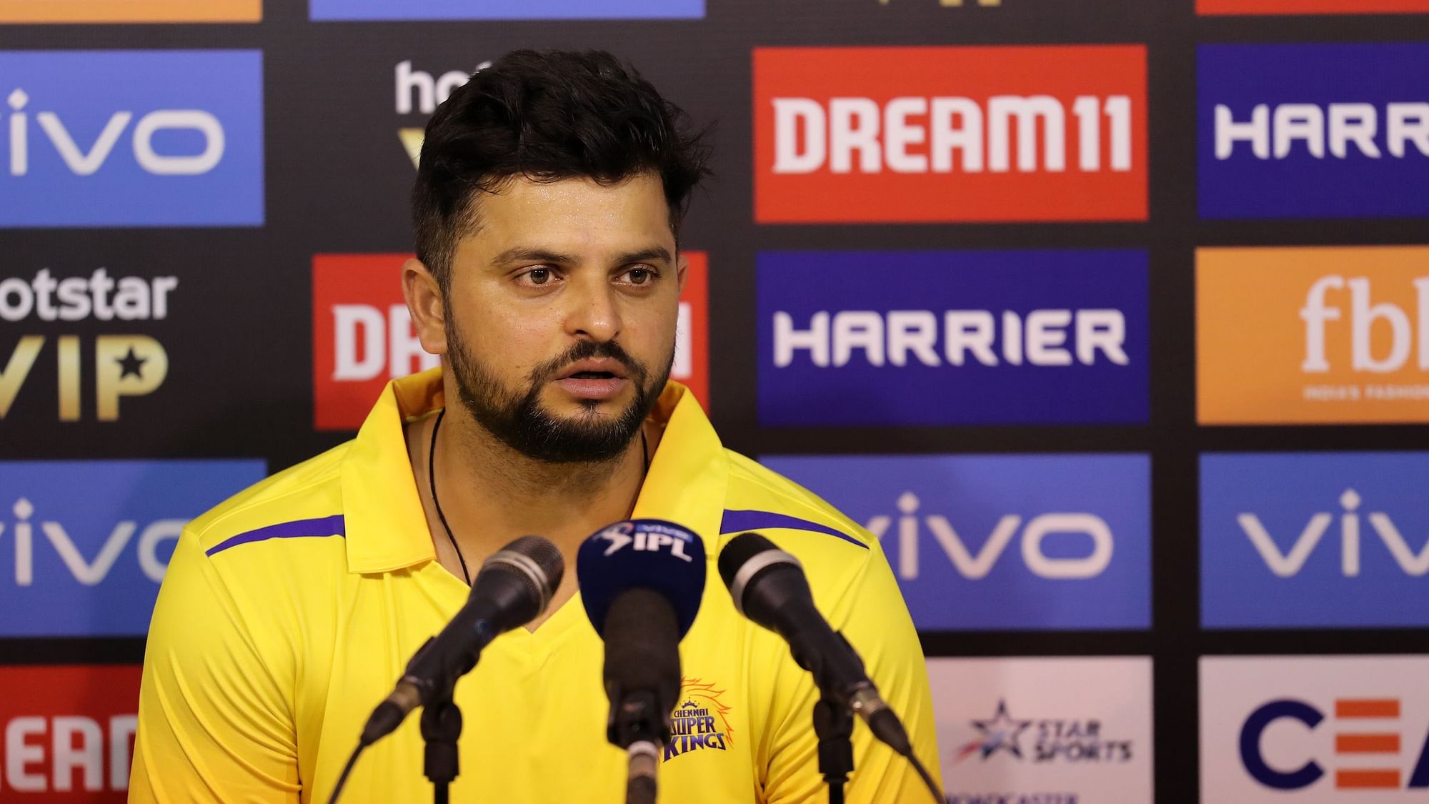 Suresh Raina during the post match press conference.