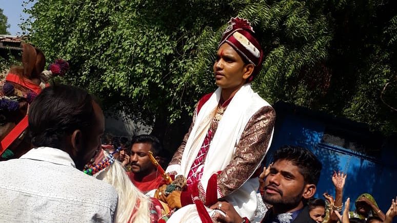 23-year-Old Mehul Parmar was the first Dalit man from Lhor village to ride a horse on his wedding day on 7 May