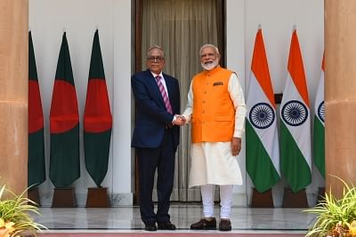 New Delhi: Prime Minister Narendra Modi meets Bangladesh President Abdul Hamid at Hyderabad House in New Delhi, on May 31, 2019. (Photo: IANS/MEA)