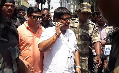 Barrackpore: BJP candidate for Barrackpore Lok Sabha seat, Arjun Singh during the fifth phase of 2019 Lok Sabha elections in Barrackpore of West Bengal