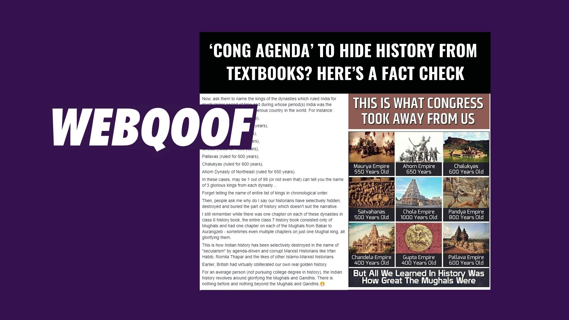 A viral post alleging distortion of history in Indian school textbooks has been doing the rounds on social media. 