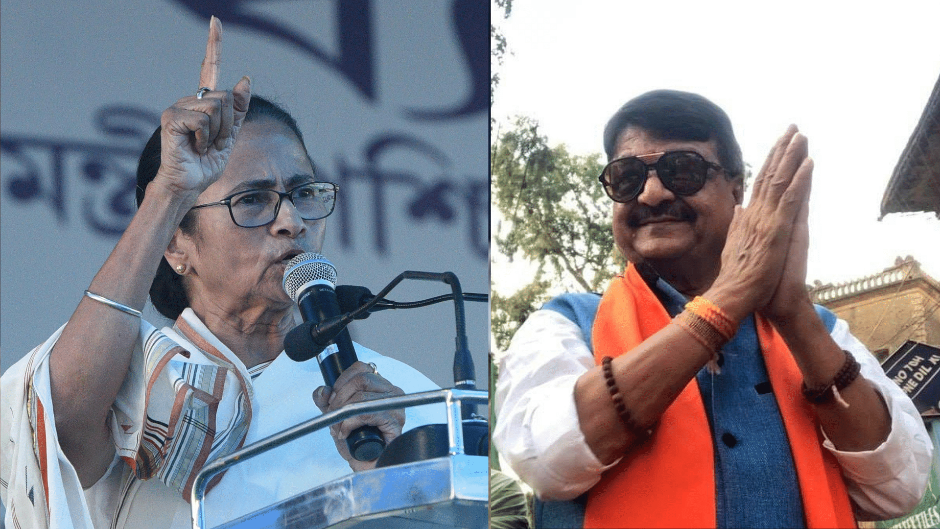 West Bengal CM Mamata Banerjee (L) and BJP national general secretary Kailash Vijayvargiya.