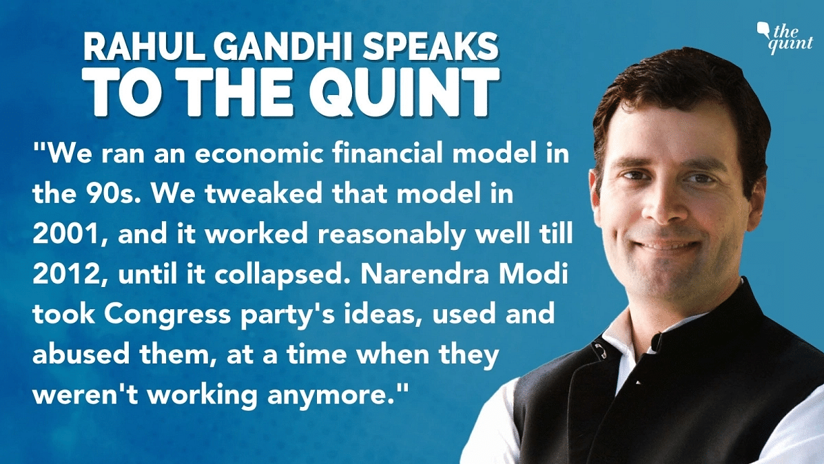 Rahul Gandhi accused PM Modi of borrowing Congress’ ideas from 2004 and repurposing them for 2019 elections.