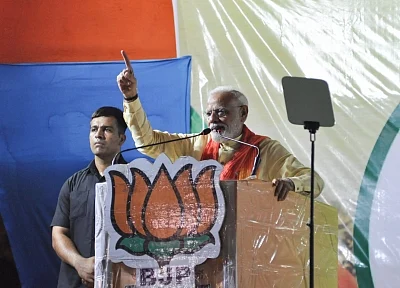 Dum Dum: Prime Minister Narendra Modi addresses a public rally in West Bengal