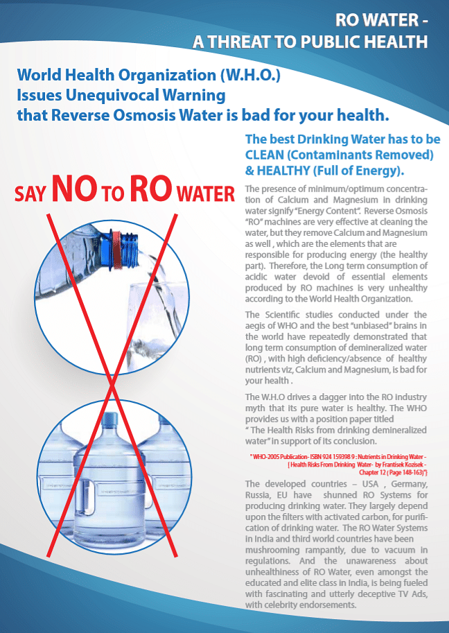 Drinking Water: The RO Question - India Legal