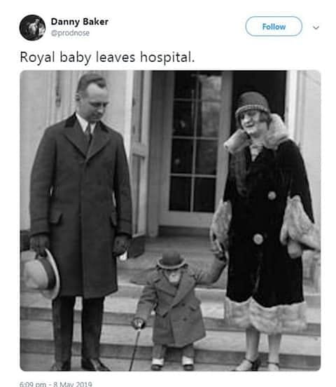 Danny Baker’s tweet, now deleted, had a black and white photo of a couple holding hands with a chimpanzee.