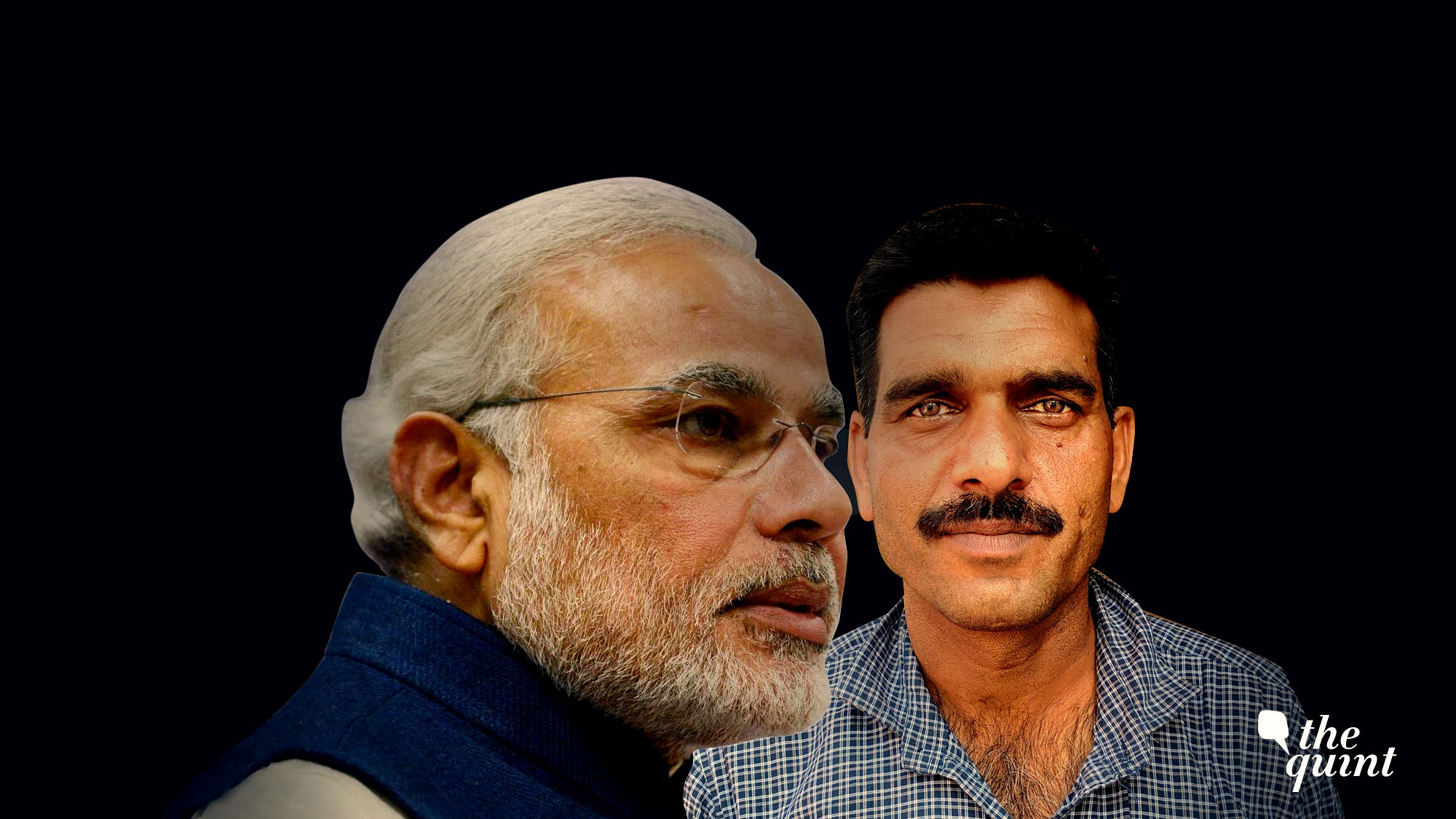 Image of PM Modi and ex-BSF jawan Tej Bahadur Yadav, used for representational purposes.