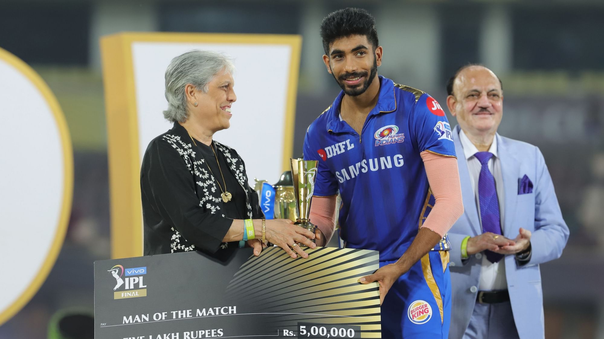 Jasprit Bumrah was named Man of the Match of the IPL 2019 final.