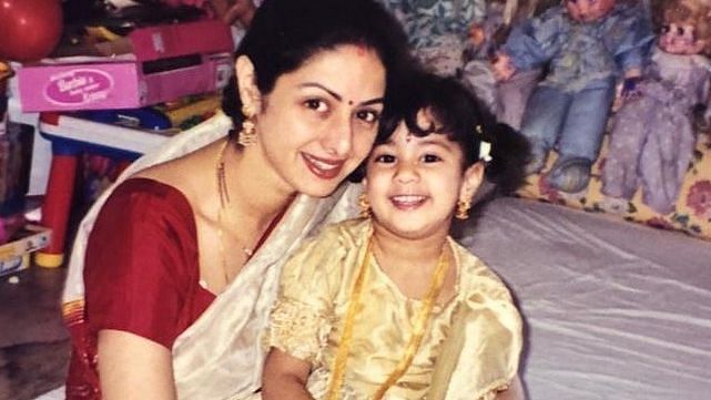 Janhvi Kapoor shares a throwback picture with mom Sridevi.