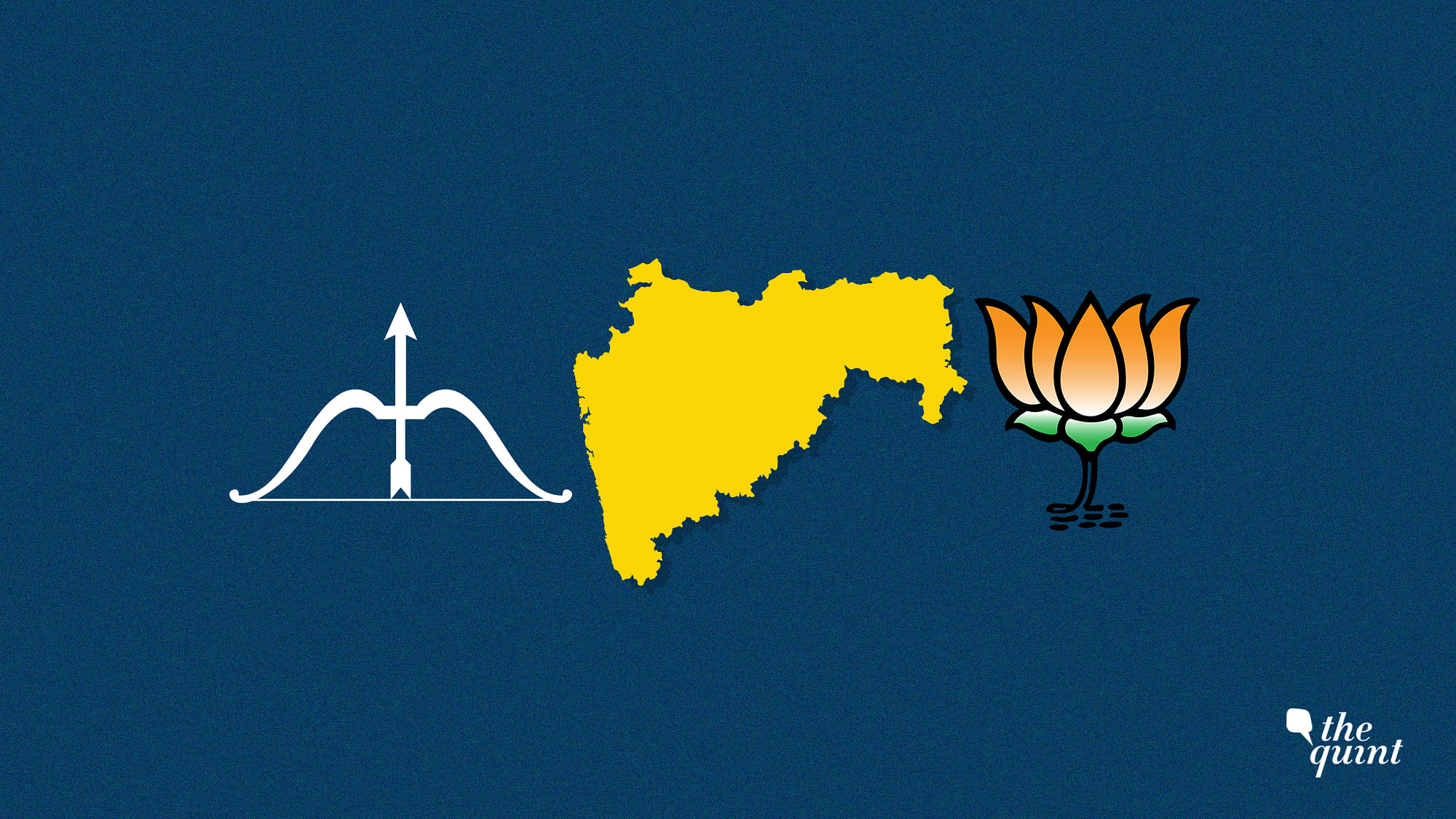 Image of Maharashtra map and Shiv Sena symbol (L) and BJP symbol (R) used for representational purposes.&nbsp;