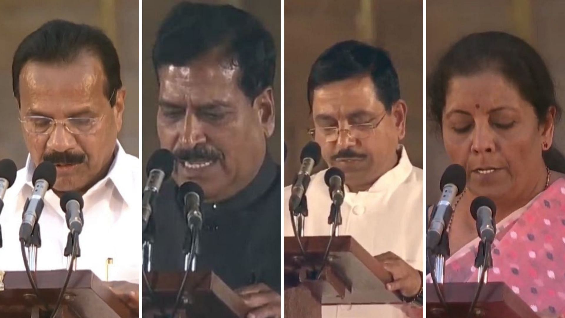 DV Sadananda Gowda, Suresh Angadi and Pralhad Joshi and Nirmala Sitharaman took oath as Union Ministers.