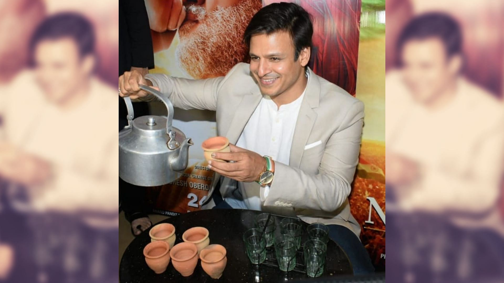 Vivek Oberoi serves tea at a screening on <i>PM Narendra Modi</i>.