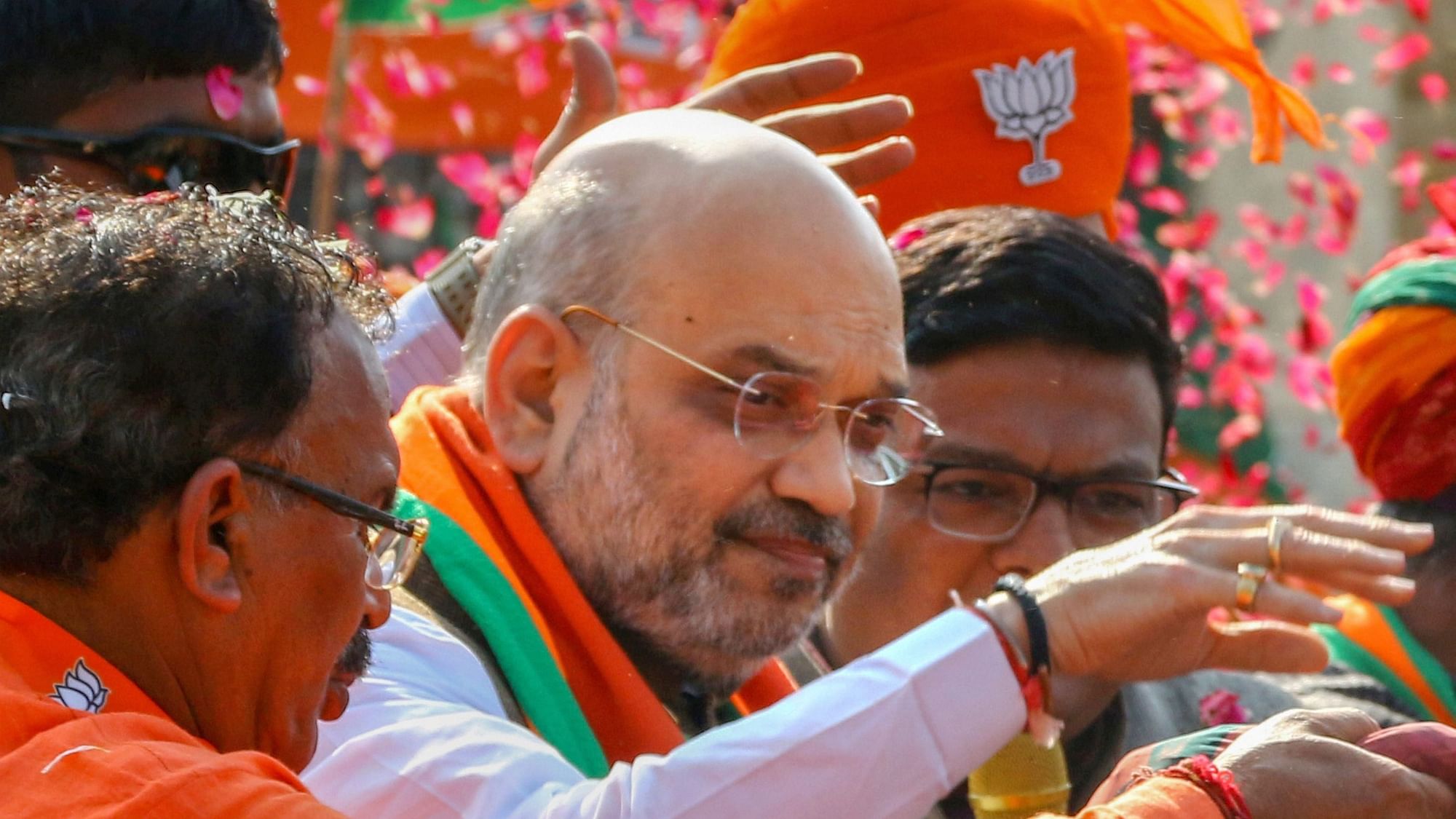 BJP President Amit Shah during an election campaign ahead of the state Assembly elections, in Ajmer, Wednesday, 5 Dec 2018.