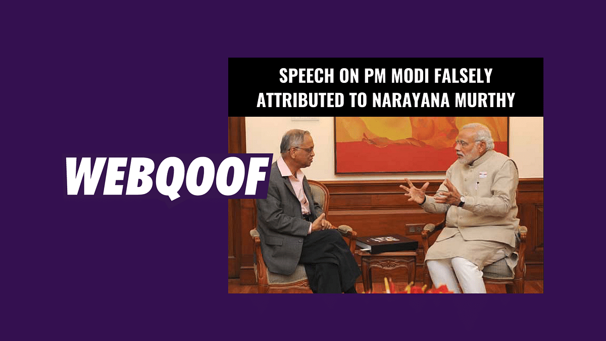 Fake Speech on PM Modi Attributed to Infosys’ Narayana Murthy