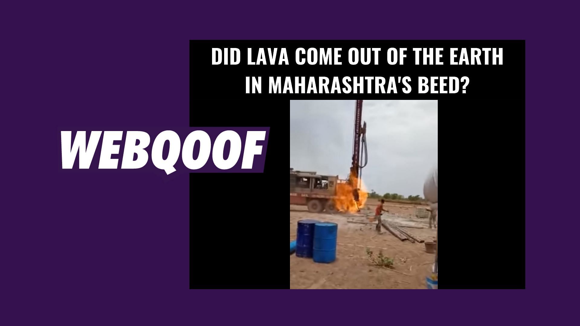 Borewell Drill Catches Fire in Maharashtra Video Fact ...