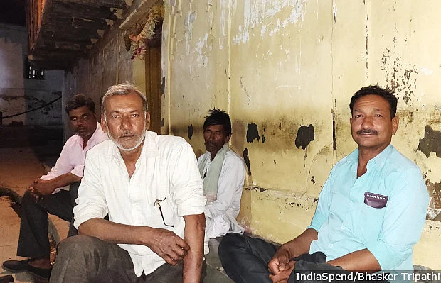 “Modiji is paying us Rs 6,000 a year. This amount can’t even buy clothes for my family of five. Has he never visited a farmer’s house?” Om Prakash (white shirt), like most farmers in Kodia village in Bhopal, Madhya Pradesh, is upset that all farmer issues have been forgotten in election frenzy.