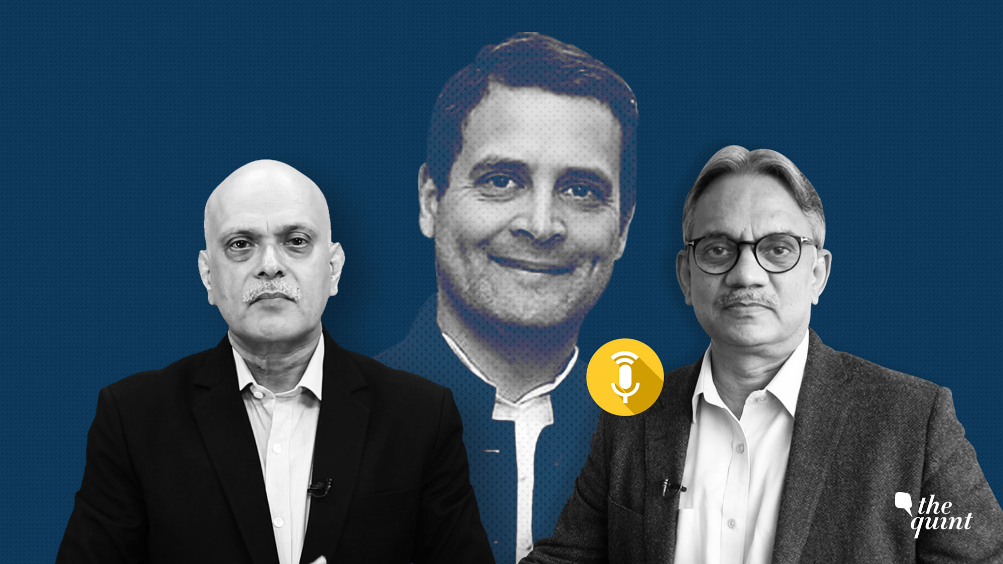 Rahul Gandhi, President of the Indian National Congress, speaks to Raghav Bahl, Founder and Editor-in-Chief of The Quint and Sanjay Pugalia, Editorial Director of The Quint.