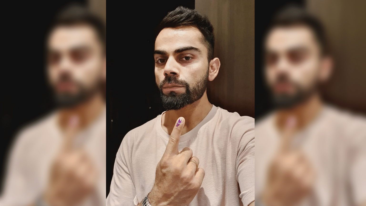 Indian cricket team skipper Virat Kohli cast his vote in Gurugram on Sunday, 12 May, and appealed to voters to exercise their franchise.
