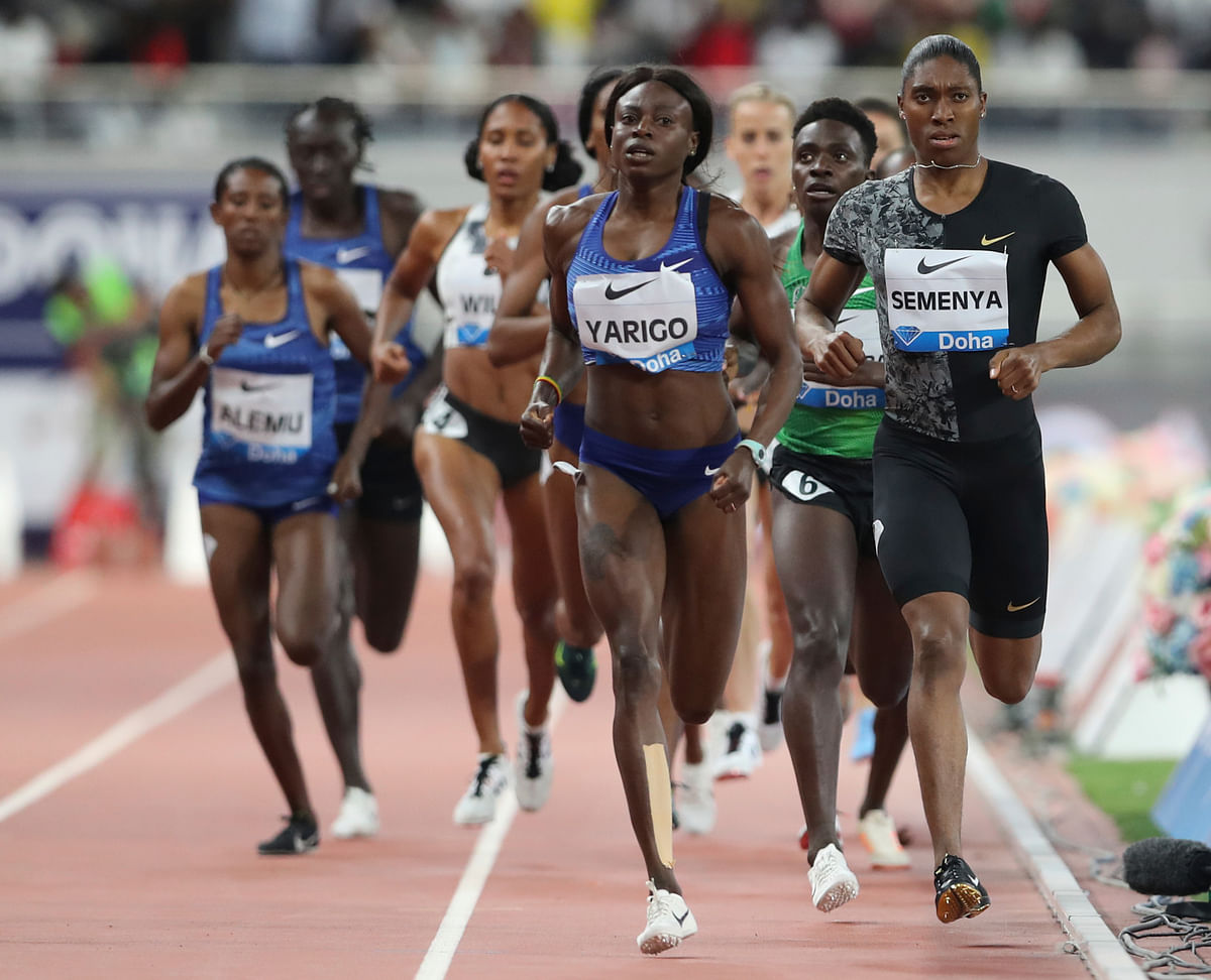 Semenya was never challenged at the opening Diamond League meet of the season, winning in 1 minute 54.98 seconds. 