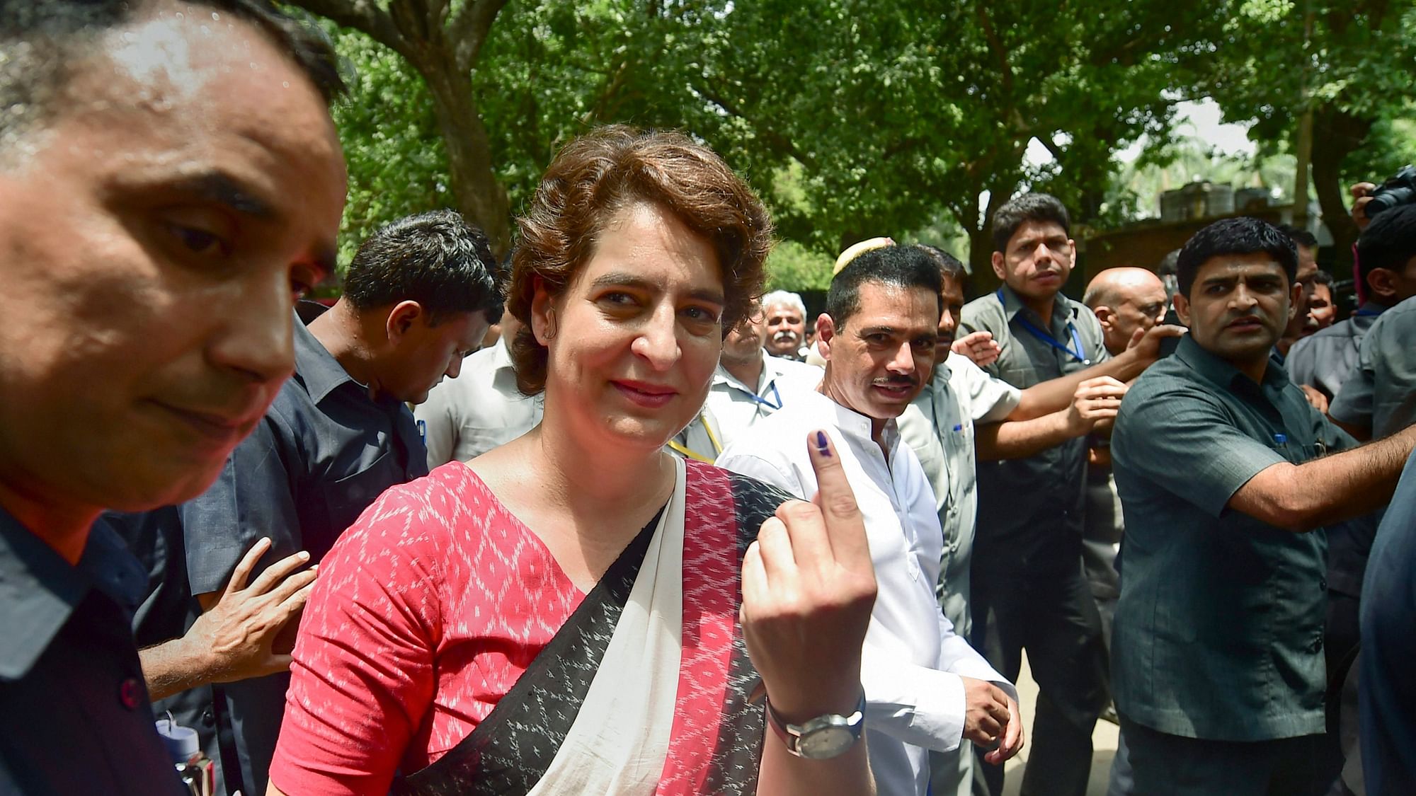 Priyanka Gandhi Vadra after casting her vote.