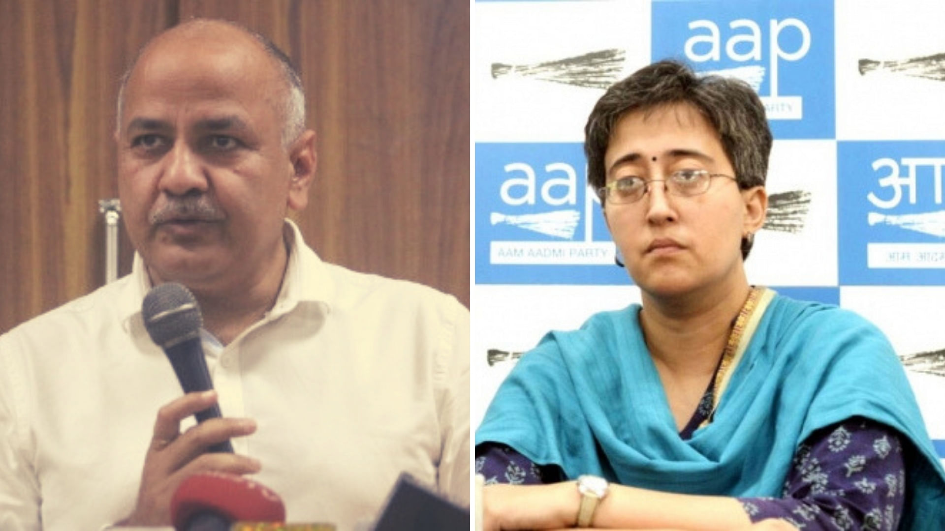 Delhi Deputy Chief Minister Manish Sisodia and AAP leader Atishi.