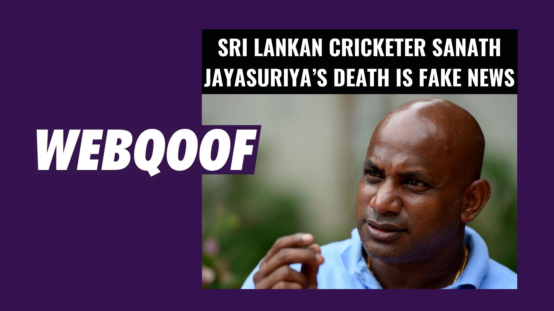 An online website claimed that a man involved in a car accident in Canada was identified as Jayasuriya.