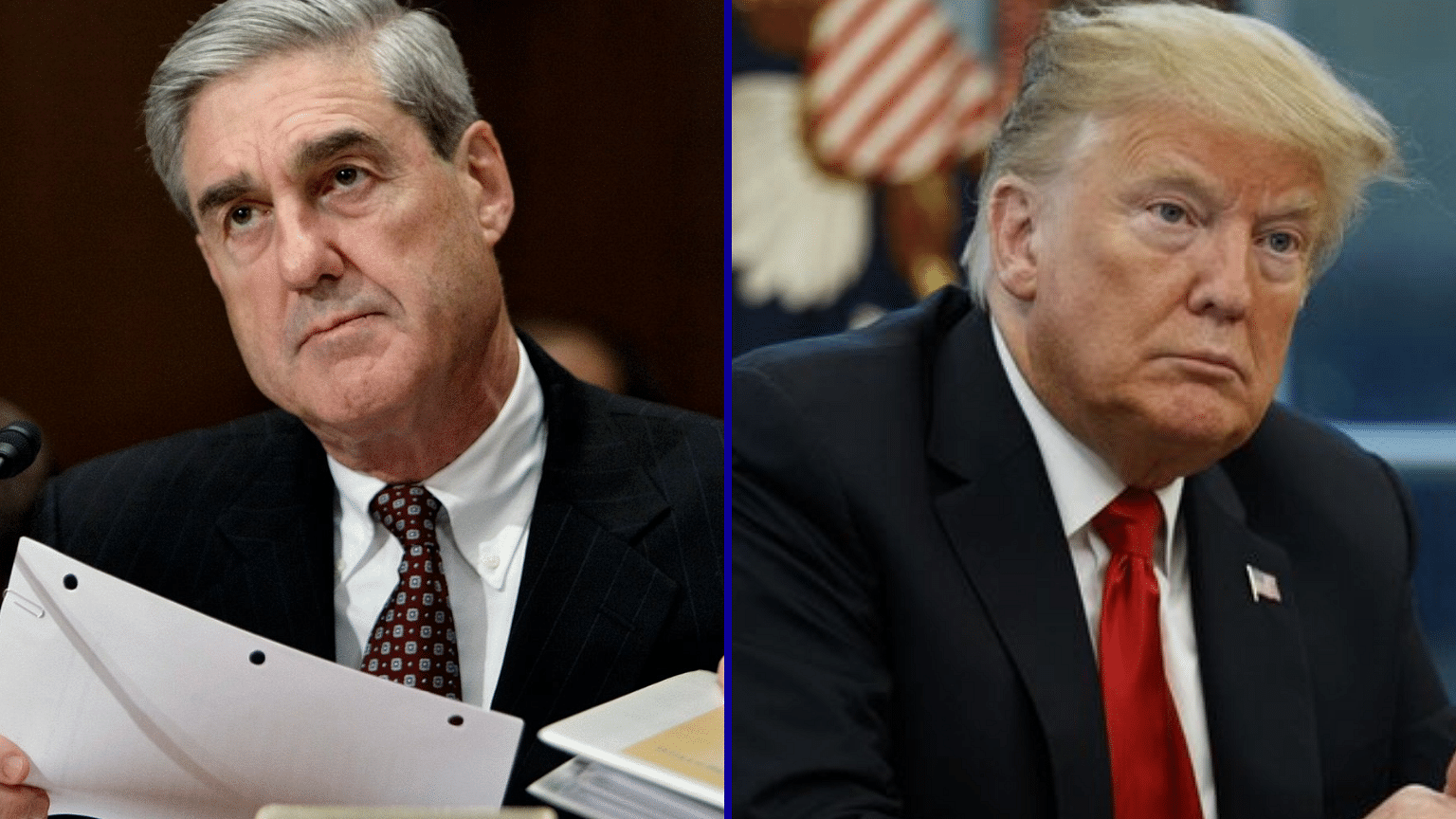 Special Counsel Robert Mueller and US President Donald Trump.