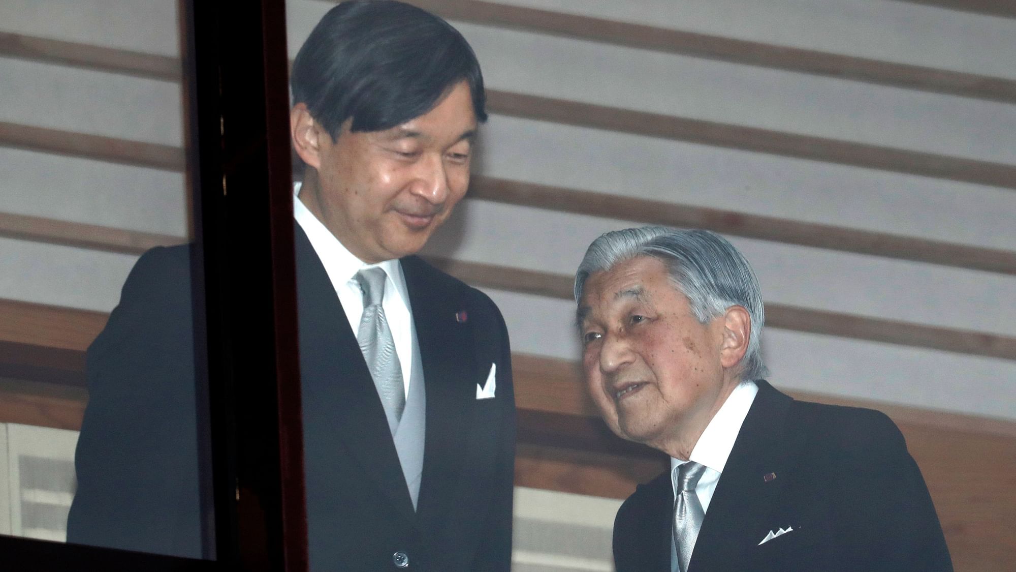 File photo of Japan’s Emperor Akihito (right) accompanied by Crown Prince Naruhito.