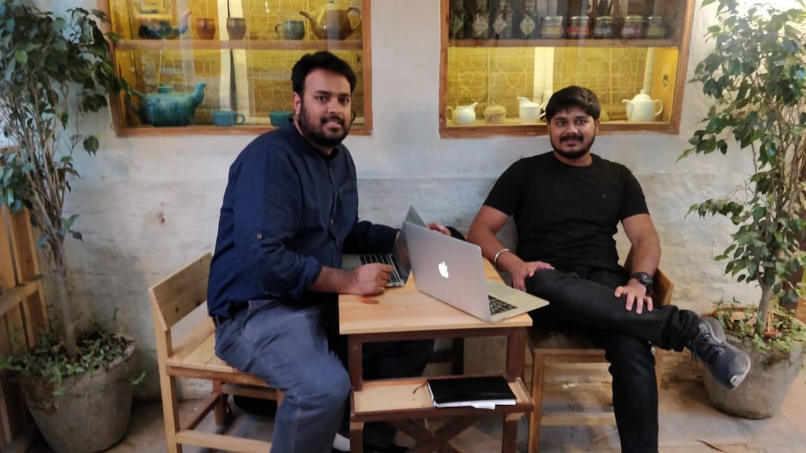 Bilal Zaidi (L) and Anand Mangnale, co-founders of Our Democracy.in