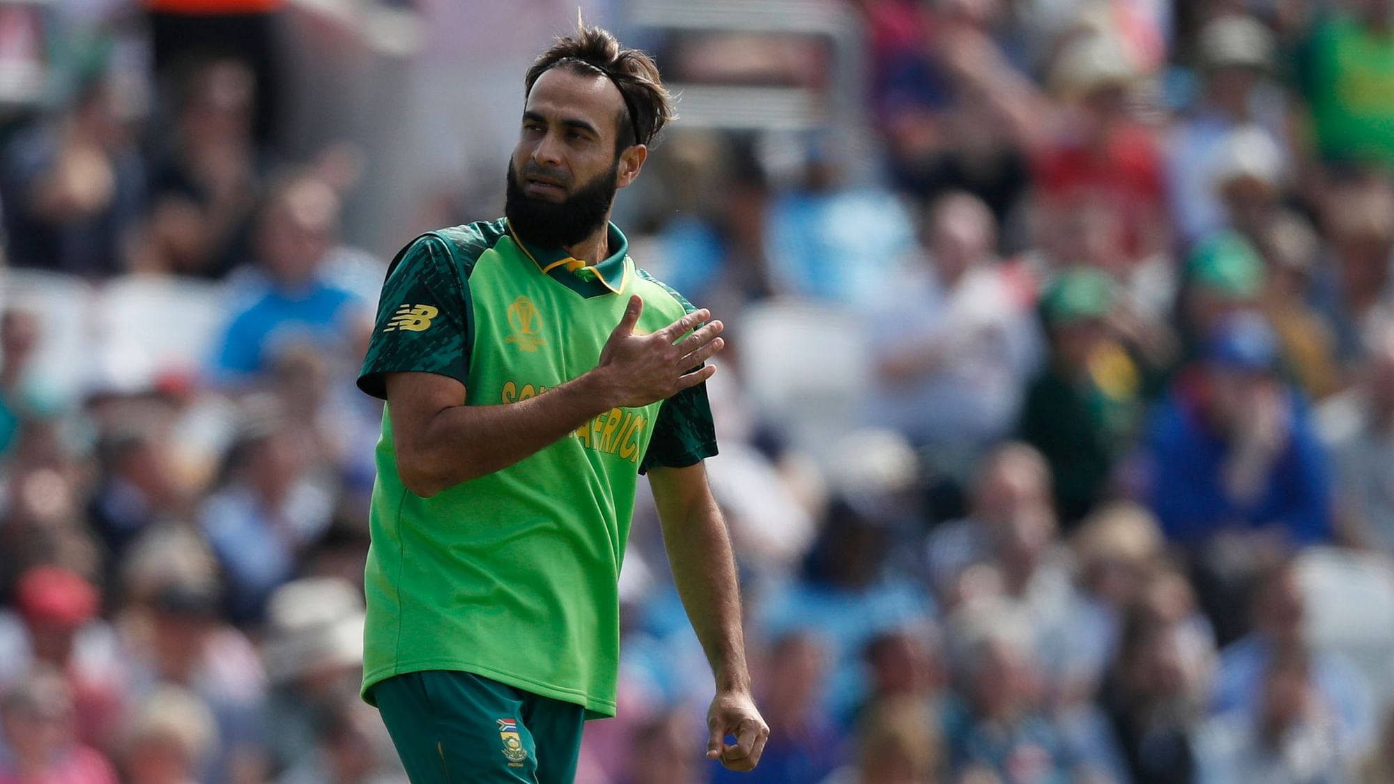 Imran Tahir continued his sensational IPL form by picking a wicket in the first over of the World Cup.