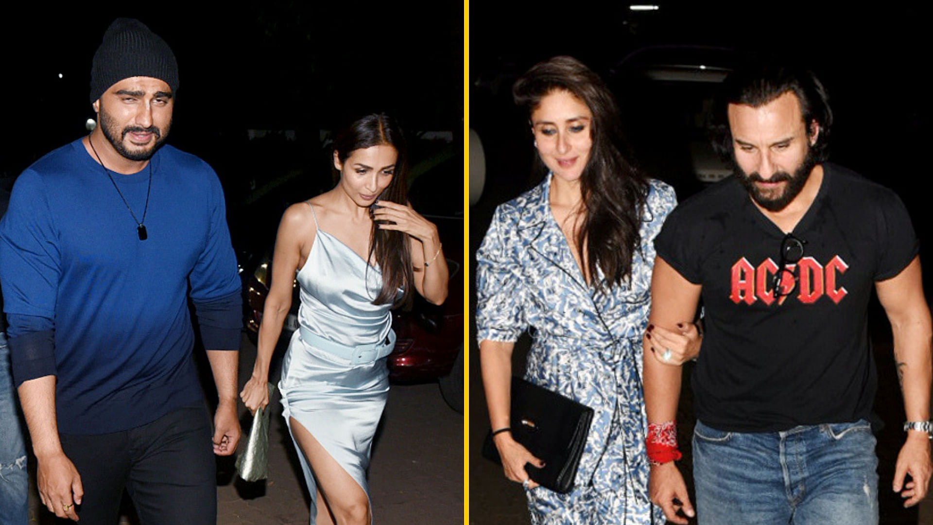 Arjun Kapoor, Malaika Arora, Kareena Kapoor and Saif Ali Khan were spotted at Mallika Bhatt’s party in Mumbai.