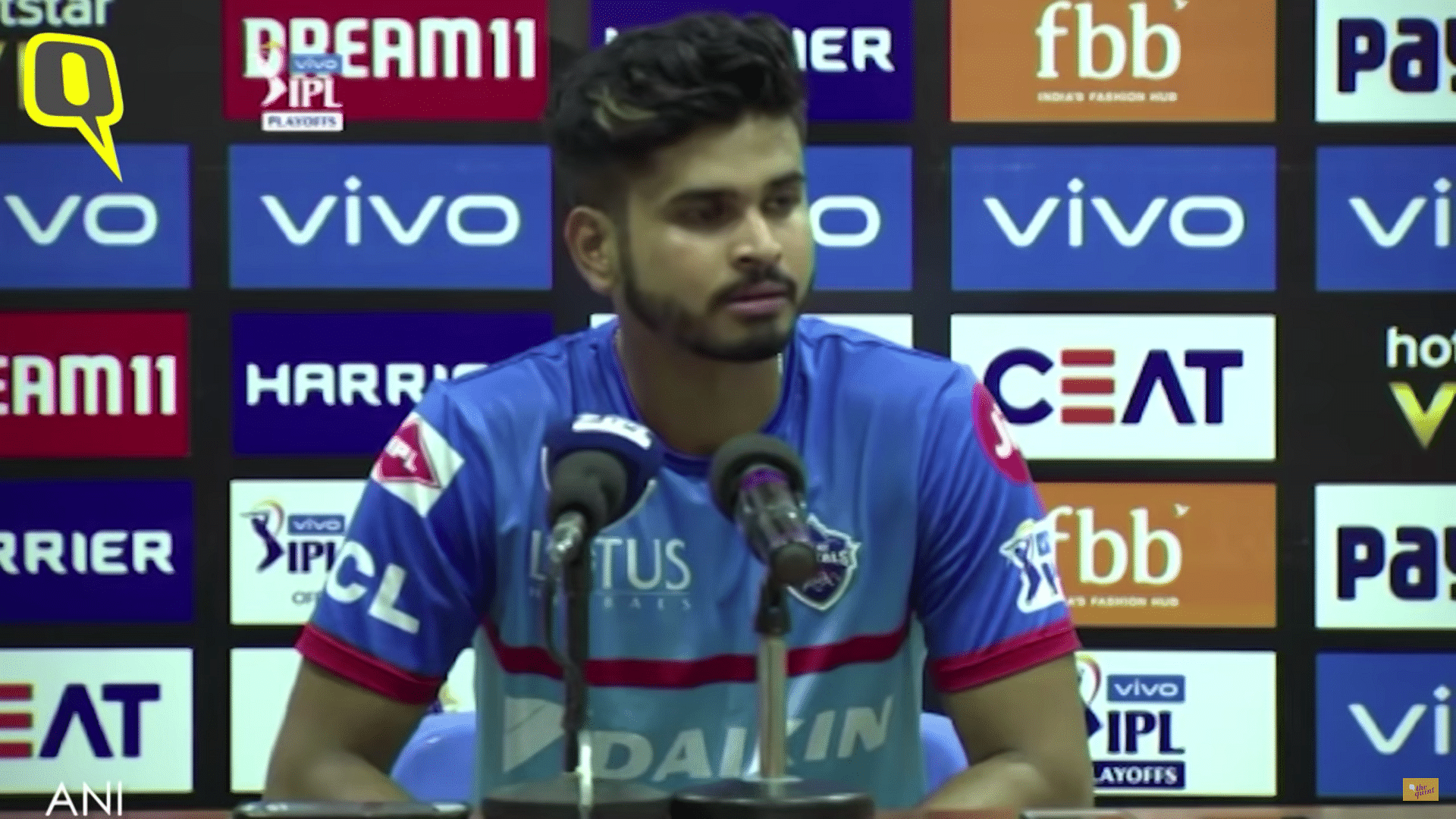 Shreyas Iyer during the post match press conference.