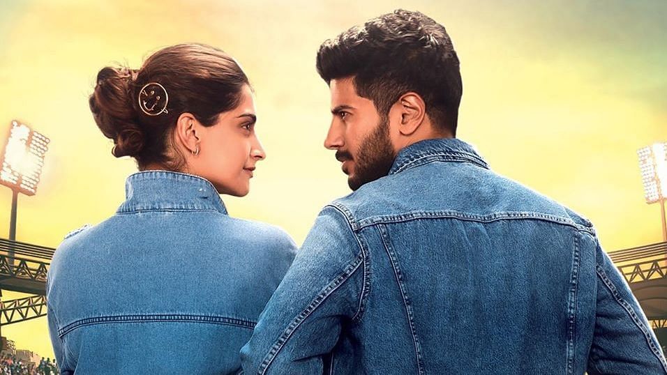 Sonam Kapoor and Dulquer Salmaan in a poster for <i>The Zoya Factor</i>.