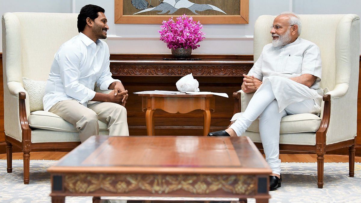 Prime Minister Narendra Modi with Andhra Pradesh Chief Minister-elect Jagan Mohan Reddy.&nbsp;