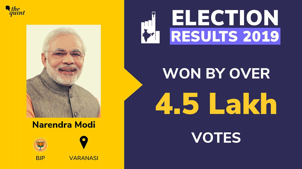 Modi had won the Varanasi seat in the 2014 elections by a margin 3.7 lakh votes.  