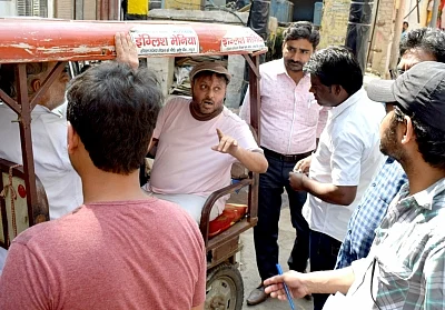 Mathura: Director Anil Mishra during the shooting of film "Genius" in Mathura on Oct 5, 2017.(Photo: IANS)