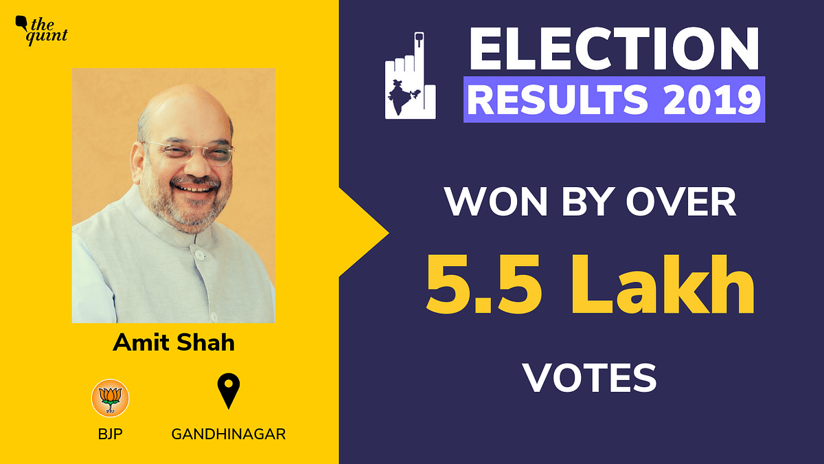BJP’s Amit Shah won Gujarat’s prestigious Gandhinagar seat by a record margin of 5,11,180 lakh votes. 