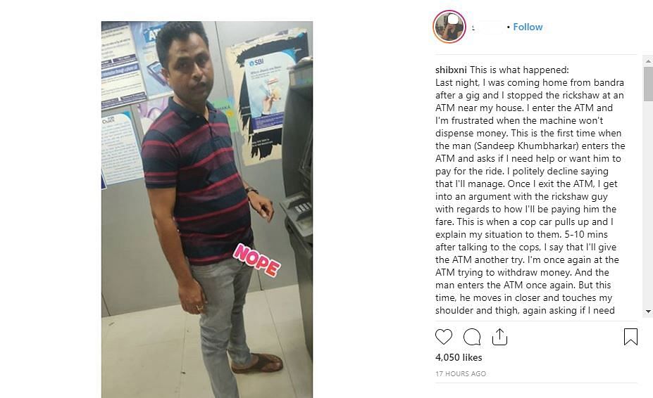 A man flashed a girl in an ATM in Mumbai. Girl filmed him and got him arrested. 