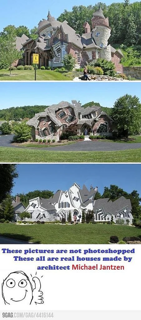 The work belongs to Jantzen but are not real houses.
