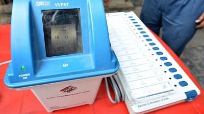 An Electronic Voting Machine (EVM) and Voter-verified paper audit trail (VVPAT) machine. Image used for representational purposes.