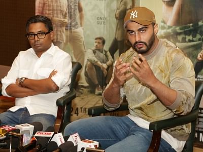 New Delhi: Actor Arjun Kapoor and filmmaker Raj Kumar Gupta during a press conference regarding their upcoming film "India