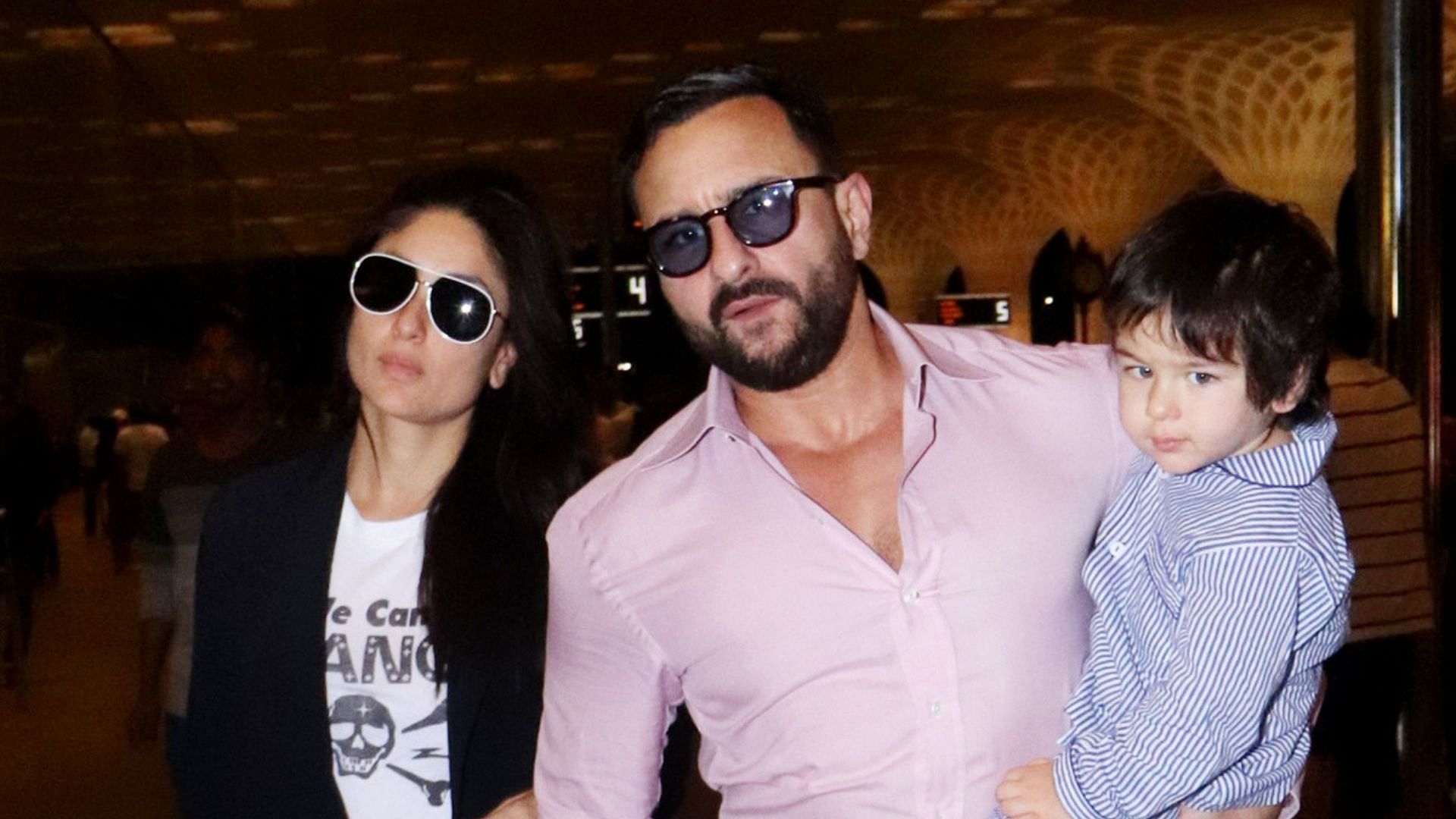 Kareena Kapoor, Saif Ali Khan and Taimur spotted at Mumbai airport.
