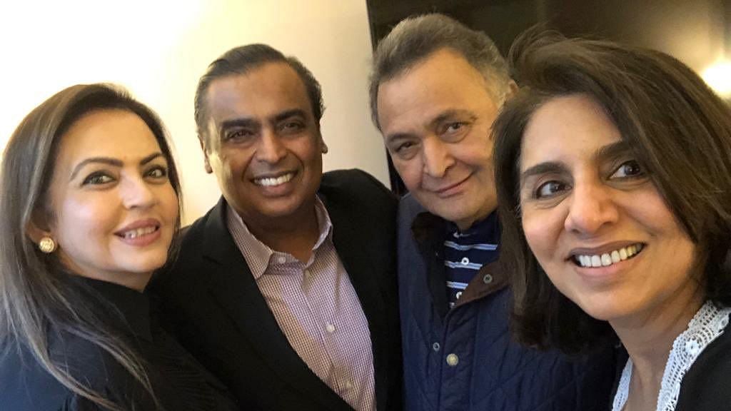 Nita and Mukesh Ambani with Rishi and Neetu Kapoor.